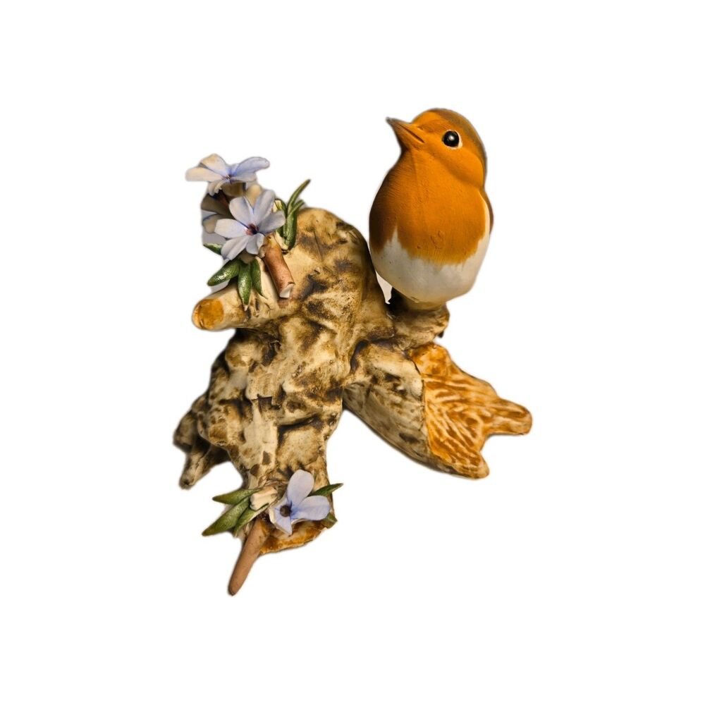 Napoli Capodimonte Italy Porcelain European Robin Bird Damaged